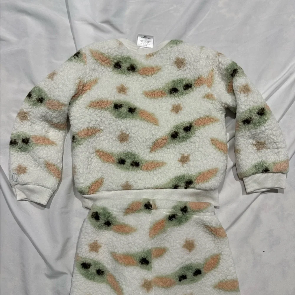 🌸406 Disney Star Wars Grogu Baby Yoda Fuzzy Sherpa Pajama Set 24M Mandalorian